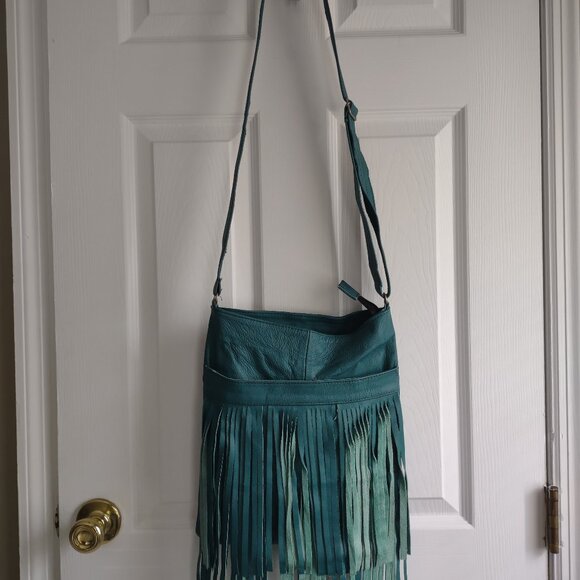 Vintage boho moto western leather fringe crossbody - handmade in Mexico - NWOT - Picture 10 of 11